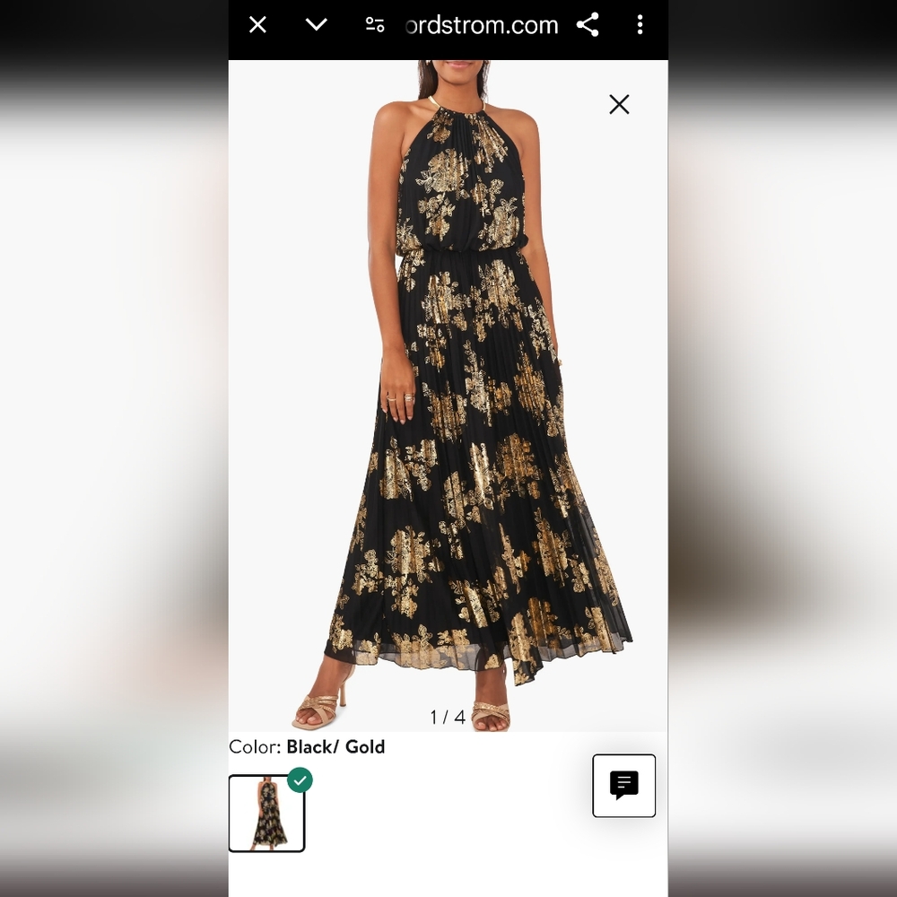 Elegant Black and Gold Floral Maxi Skirt